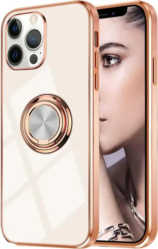 Miniatura 22 de Funda para iPhone 11 Pro con anillo, anillo de rotación de 360 grados integrado con soporte de anillo de rotación de 360 grados con chapado Gris