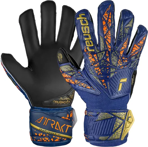 Miniatura 10 de Reusch Attrakt Infinity - Guantes de portero de fútbol con protección para los dedos, transpirables, duraderos, para césped artificial y superficies