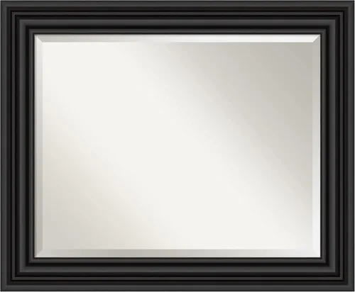 Miniatura 8 de Amanti Art Espejo de baño negro para sobre el fregadero, espejo de tocador rectangular negro colonial de 26 x 22 pulgadas, marco tradicional