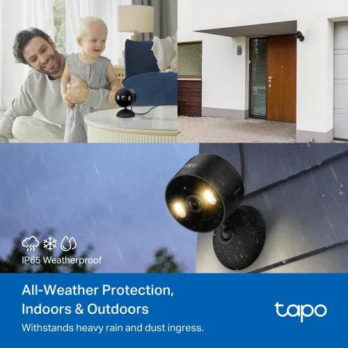 Miniatura 2 de Cámara de seguridad Tapo para interiores/exteriores de 1080p - Detección gratuita de personas/movimiento/llanto de bebé