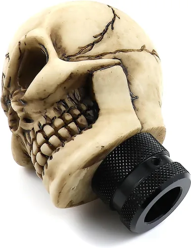 Miniatura 6 de Perilla de palanca de cambios en forma de calavera, de resina, para autos manuales o automáticos, Beige