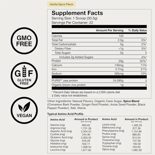 Miniatura 9 de Momentous - Proteína vegana en polvo - 20 g de proteína a base de plantas - Certificada NSF para el deporte - Sin gluten - Sin OMG - 22 porciones