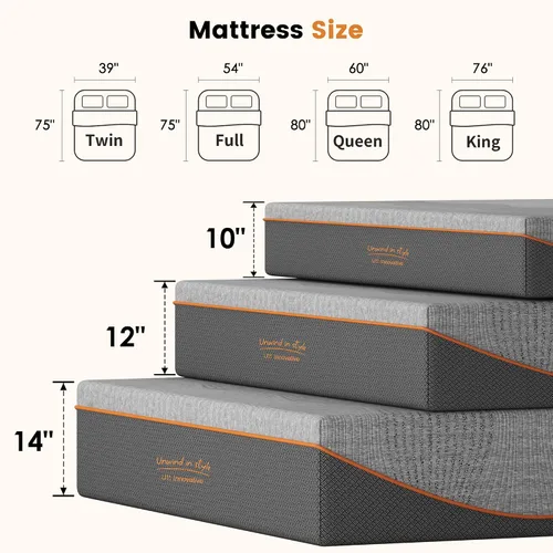 Miniatura 2 de Colchón individual de 10 pulgadas, colchón de espuma viscoelástica de firmeza media, colchón de cama individual en una caja para frescura