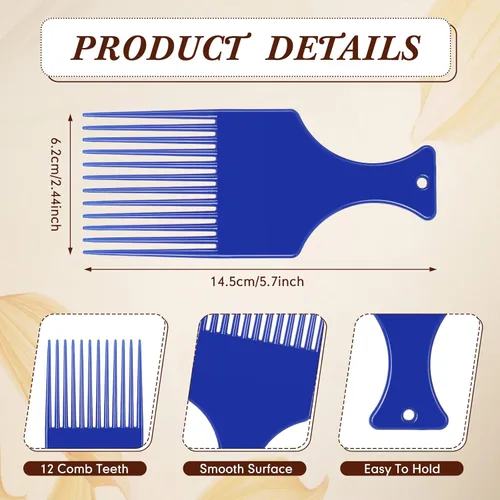 Miniatura 3 de Zhehao 120 piezas de peine de plástico para cabello de dientes anchos para peine afro suave, suministros de salón para mujeres y hombres, rizado