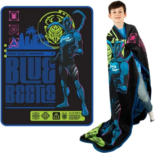 WB Blue Beetle Movie - Manta súper suave de micro raschel para niños, 46 x 60 pulgadas, (producto oficial con licencia) por Franco