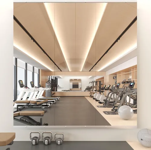 Miniatura 12 de Snowdool Espejo de gimnasio, 48 x 30 pulgadas, 2 espejos para pared de gimnasio en casa, grande, espejo de cuerpo completo para yoga, garaje