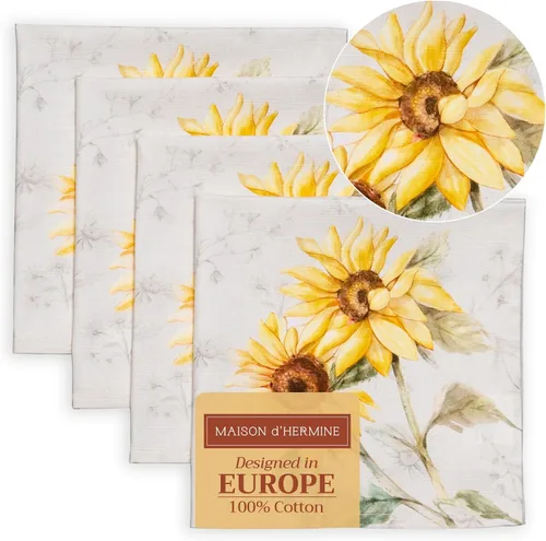 Miniatura 35 de Maison d' Hermine Happy Florals - Juego de 4 servilletas 100% algodón suave y cómodo perfectas para cenas familiares, bodas, fiestas de cóctel, 063