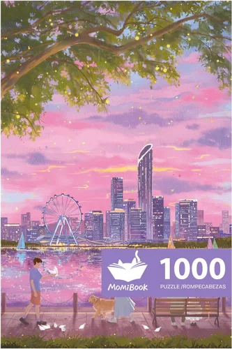 Miniatura 19 de MOMIBOOK Rompecabezas para Adultos de 1000 Piezas Rompecabezas de Bangkok en el Agua, Imagen de Pintura Difícil Desafiante Duro Imposible