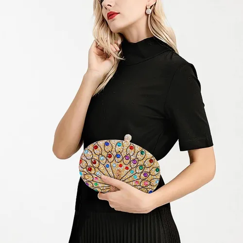 Miniatura 2 de Bolsos de mano de noche con diamantes de imitación para mujer, bolso cruzado y bolso de hombro para fiesta de noche de boda