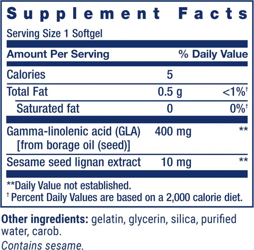Miniatura 2 de Life Extension Mega GLA Sesame Lignans - Suplemento de ácido gamma-linolénico de aceite de borraja - Apoyo a la salud de todo el cuerpo