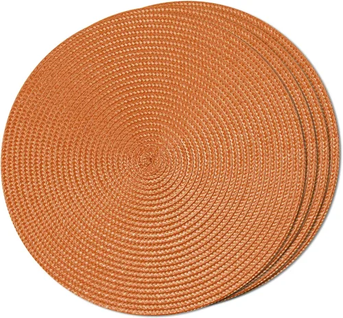 Miniatura 10 de FunWheat Juego de 4 manteles individuales redondos trenzados para mesas de comedor, tejidos, lavables, antideslizantes, pequeños de 13 pulgadas