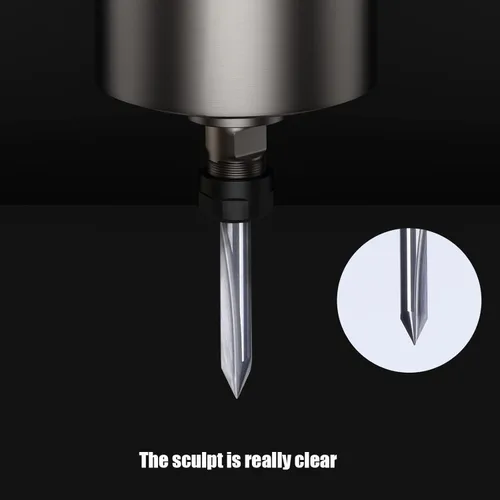 Miniatura 5 de HUHAO 5 piezas de brocas de grabado CNC, brocas en V de 60 grados con vástago recto de 2 hélices de 1/8" y punta de 0.1mm de carburo