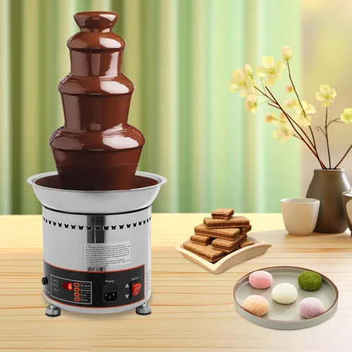 Miniatura 6 de Fuente de fondue de chocolate de 4 niveles, calentador eléctrico de acero inoxidable para derretir chocolate, máquina de fusión calentada, capacidad