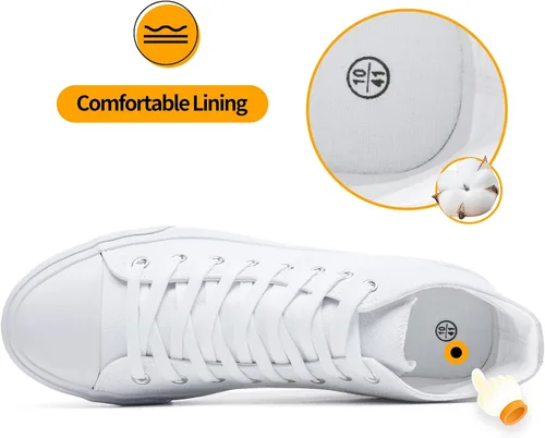 Miniatura 68 de ZGR Tenis de lona para hombre, con cordones, clásicos, casuales, para caminar