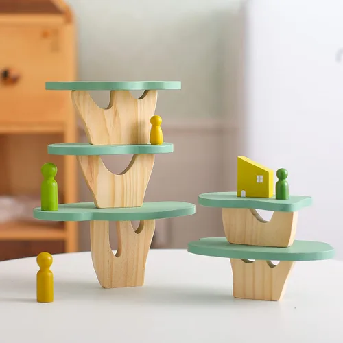 Miniatura 3 de WOODEN TEETHER Juguete de árbol de madera, paquete de 15 juguetes sensoriales de bosque de madera para niños y niñas, juguetes educativos Montessori