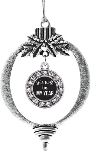 Miniatura 156 de Inspired Silver - Bonita bandera estadounidense - Adorno de Navidad plateado - Adorno de árbol de Navidad con dije circular con circonita cúbica