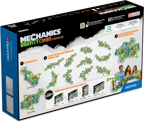 Miniatura 2 de Geomag Gravity Classic Mechanics - Juguetes magnéticos para niños a partir de 8 años, 153 imanes educativos STEM para niños, bloques magnéticos