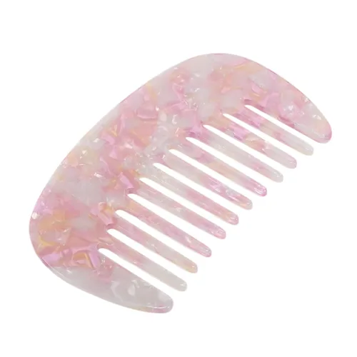 Miniatura 19 de VOCOSTE Peine para el cabello de dientes anchos, peine antiestático de tamaño de bolsillo para cabello grueso, rizado, cuidado del cabello, peine