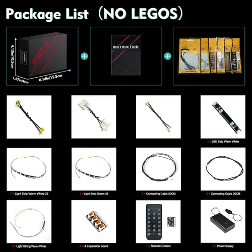 Miniatura 4 de LocoLee Kit de luces de control remoto compatible con Lego Tranquil Garden 10315 Zen Garden (solo luces, sin modelos) Juego de iluminación RC
