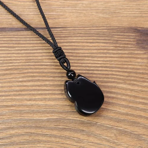 Miniatura 6 de COAI Collar con colgante de zorro de piedra para hombre y mujer, Piedra, Jaspe