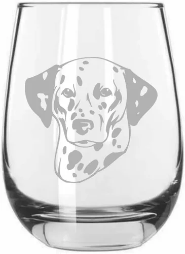 Miniatura 194 de Sakhalin Husky Dog - Copa de vino grabada personalizada de 15.25 onzas sin tallo