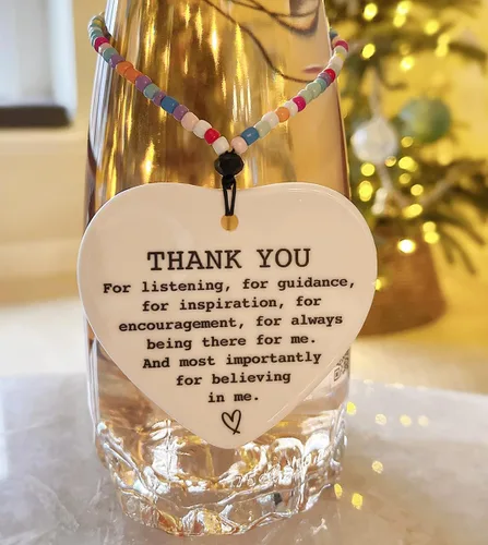 Miniatura 7 de Susie Arts Adorno de cerámica Corazón Recuerdo Porcelana Apreciación Positividad Afirmación Motivacional Memorial Cita Amigos Familia Mejores Amigos
