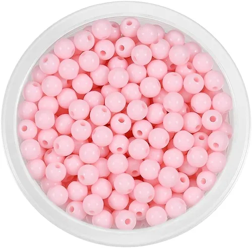 Miniatura 21 de 200 cuentas redondas acrílicas de 0.394 a 0.787 pulgadas (6 a 0.787 in) de color caramelo, cuentas espaciadoras sueltas para manualidades para hacer