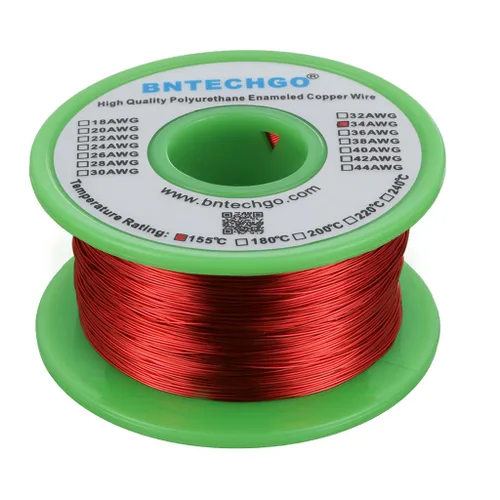 Miniatura 51 de BNTECHGO - Alambre magnético de 26 AWG, cable de cobre esmaltado para bobinado, 4 onzas, 0.0157 pulgadas de diámetro, 1 bobina de color rojo, Rojo 4