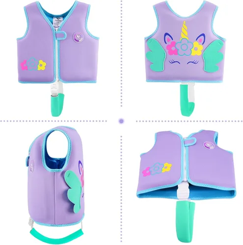 Miniatura 2 de Pottwal Chaleco de natación para niños - Chaqueta de natación - Hecho de neopreno y EPE - con correa ajustable en la entrepierna Púrpura
