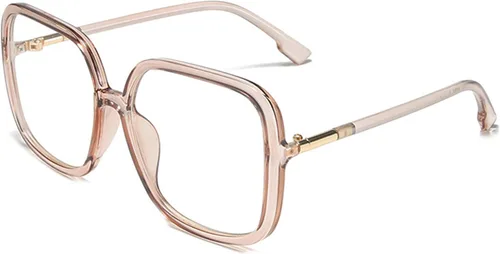 Miniatura 6 de Gafas de lectura cuadradas retro para mujer, bloqueo de luz azul, marcos de anteojos de gran tamaño, lente grande Negro