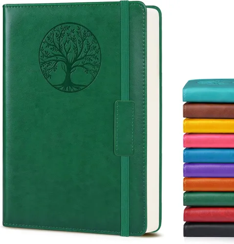 Miniatura 30 de Biuwory Cuaderno diario con líneas para mujeres y hombres, 256 páginas, tamaño A5, de cuero de tapa dura para escribir, viajes, negocios, trabajo