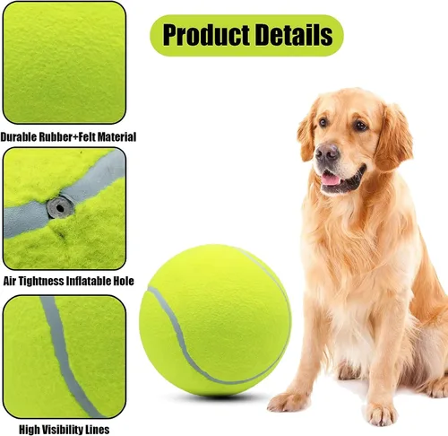 Miniatura 3 de Magicorange Paquete de 4 pelotas de tenis gigantes de 9.5 pulgadas, pelotas de tenis grandes para perros, para deportes al aire libre