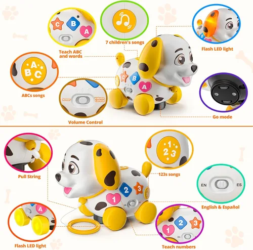 Miniatura 7 de Juguetes para bebés de 6 a 12 meses, regalo de primer cumpleaños para niños de 1 año, juguete musical para gatear y caminar, juguete para cachorros
