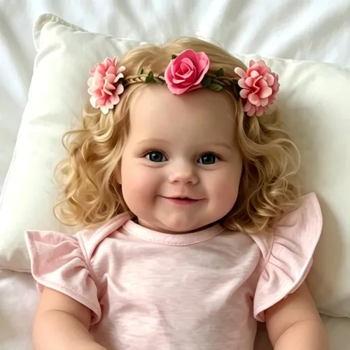 Miniatura 3 de iCradle Lovely Real Look Reborn Baby Doll Girl - Muñeca de silicona de 20 pulgadas con pelo rubio arraigado, juguete realista para niños pequeños a