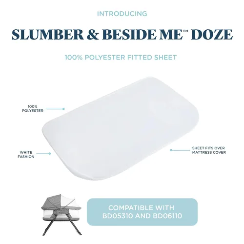 Miniatura 2 de Baby Delight Slumber and Beside Me Doze Sábana, para moisés, lavable a máquina, blanco