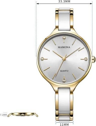 Miniatura 3 de MAMONA Watches for Women Christmas Gifts for Women Wife, Girls & Ladies Fashion Bracelet Watch Set Waterproof Womens Ceramic Watch Casual Wrist