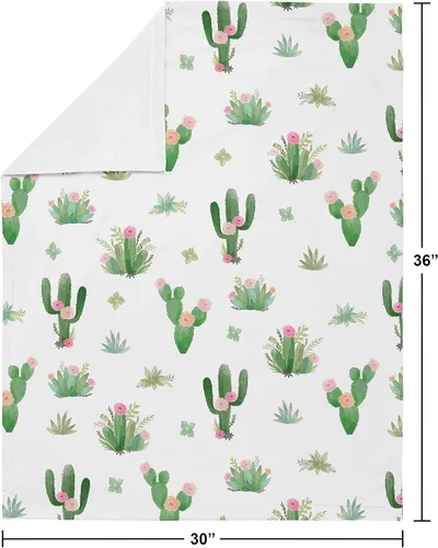 Miniatura 4 de Sweet Jojo Designs Manta envolvente de seguridad para recién nacido o niño pequeño, con diseño de cactus y flores, estilo bohemio, con estampado