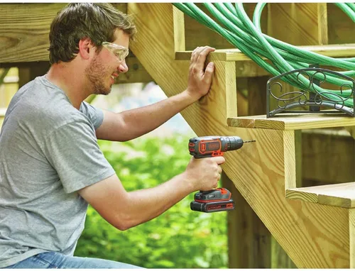 Miniatura 5 de BLACK+DECKER Kit de taladro/destornillador inalámbrico de 20 V MAX con batería, cargador y broca de doble extremo (BDCDD120C)