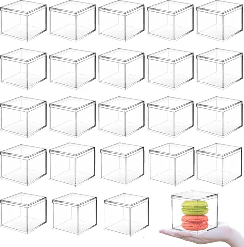 Miniatura 15 de Cajas de acrílico de 12 piezas, caja de corazón de acrílico transparente con tapas, cubo de cristal en forma de corazón, caja de almacenamiento