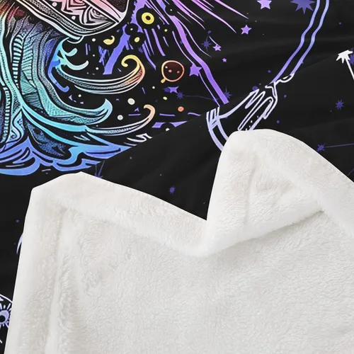 Miniatura 4 de Manfei Acuario - Manta de astrología trippy para niños y niñas, decoración de habitación de doce constelaciones, manta de forro polar suave