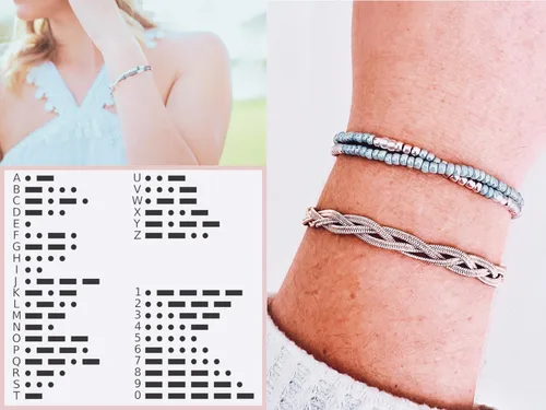 Miniatura 6 de Keep Him Safe Day And Night Morse Code Beaded Wrap Bracelet for Law Enforcement Mother, Unique Gift for Mom Wife Girlfriend Grandma Sister Best