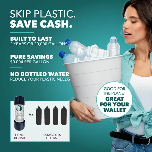 Miniatura 7 de CuZn Filtro de agua debajo del fregadero para grifo del fregadero, 20 K galones o 2 años de vida útil de filtración, reduce PFAs, PFOS, plomo