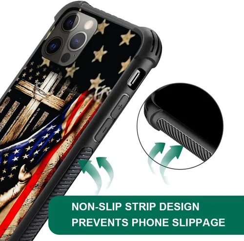 Miniatura 3 de DAIZAG Compatible con iPhone 13 Funda, Protección Total a Prueba de Golpes Antiarañazos Cubierta de TPU, Fundas para Hombre Mujer-Cruz de Madera