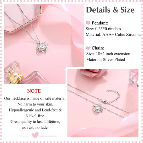 Miniatura 3 de UNGENT THEM Collar de nudo de amor para suegra, regalo de boda, Navidad, cumpleaños para abuela, madrastra, suegra, suegra, suegra, suegra, ahijada
