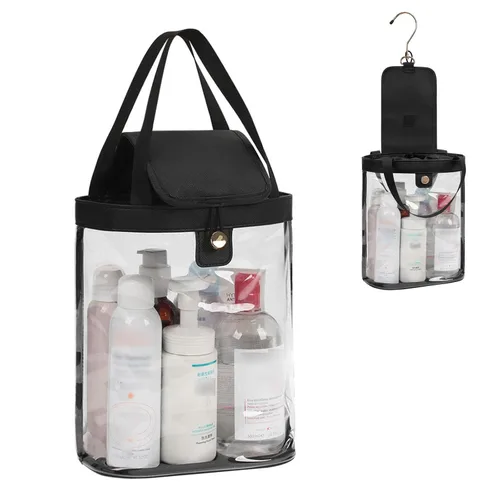 Miniatura 8 de Bolsas de maquillaje transparentes, bolsa de aseo aprobada por la TSA para viajes, bolsa de viaje transparente para artículos de tocador