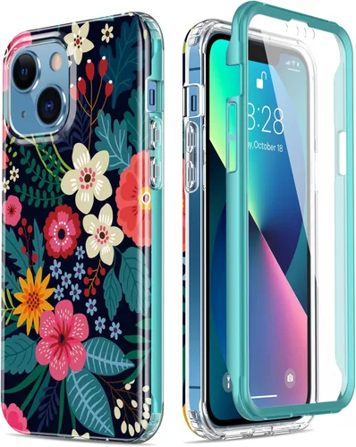 Miniatura 55 de Esdot Funda protectora para iPhone 13 Mini con protector de pantalla integrado, protección de grado militar con diseños de moda para mujeres