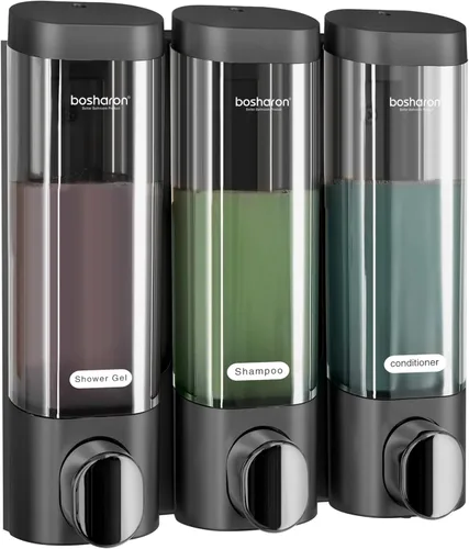 Miniatura 8 de Dispensador de jabón de ducha 2 en 1, dispensador de champú y acondicionador de cámara de 10.1 fl oz, dispensador de champú para ducha montado