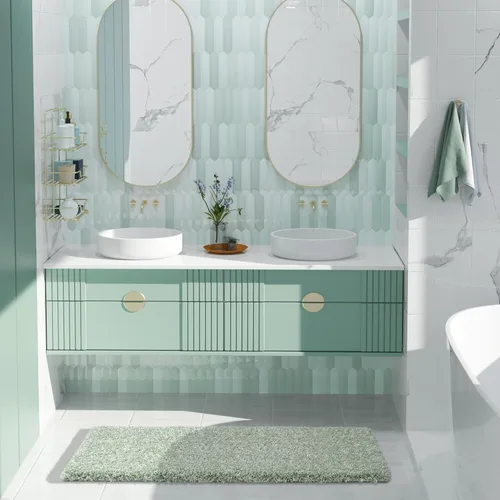 Miniatura 134 de Yimobra Alfombra de baño de felpa esponjosa, súper lanuda suave, cómoda, antideslizante, absorbente de agua, alfombra de baño de microfibra que se