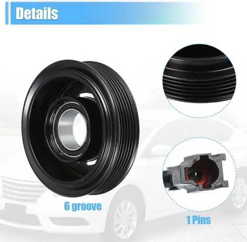 Miniatura 4 de uxcell Juego de embrague de compresor de CA Reemplazar para Subaru Impreza 2012-2016 A/C Embrague Conjunto de reparación