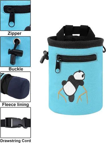 Miniatura 5 de AMC Bolsa de tiza con diseño de panda escalada en roca con cinturón ajustable